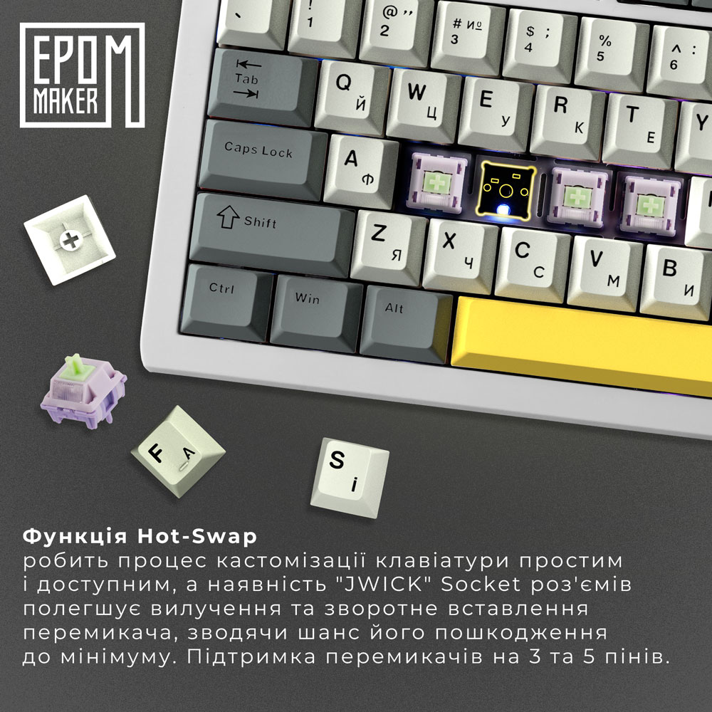 В Украине Клавиатура EPOMAKER TH80 Pro V2 White (TH80-PROV2-W-WT)