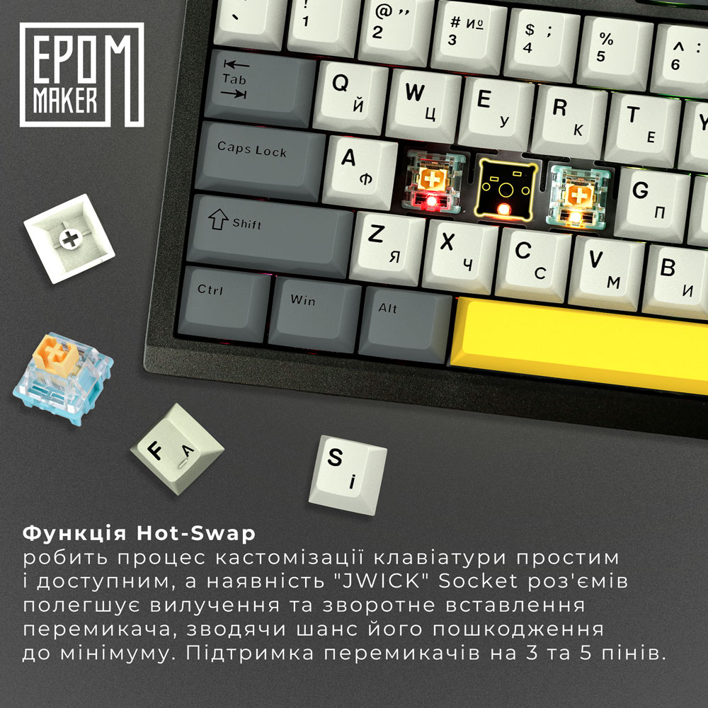 Зовнішній вигляд Клавіатура EPOMAKER TH80 Pro V2 Black (TH80-PROV2-B-SS)