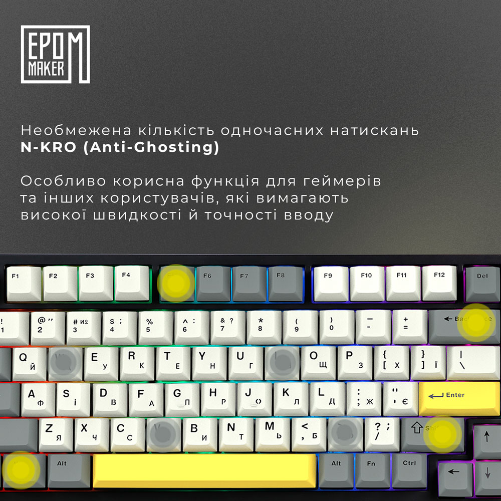 Клавіатура EPOMAKER TH80 SE Black (TH80-SE-B-F) Клас ігрова