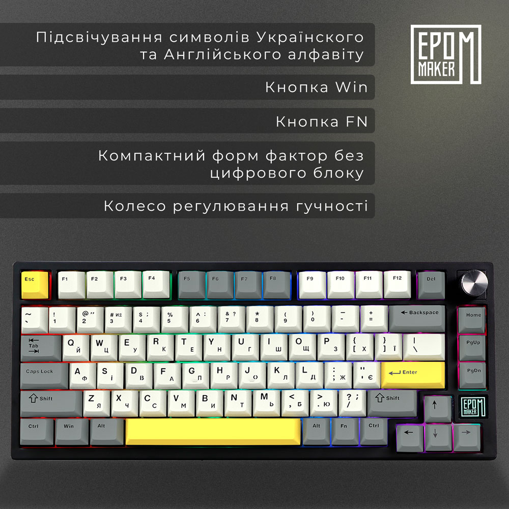 Зовнішній вигляд Клавіатура EPOMAKER TH80 SE Black (TH80-SE-B-F)