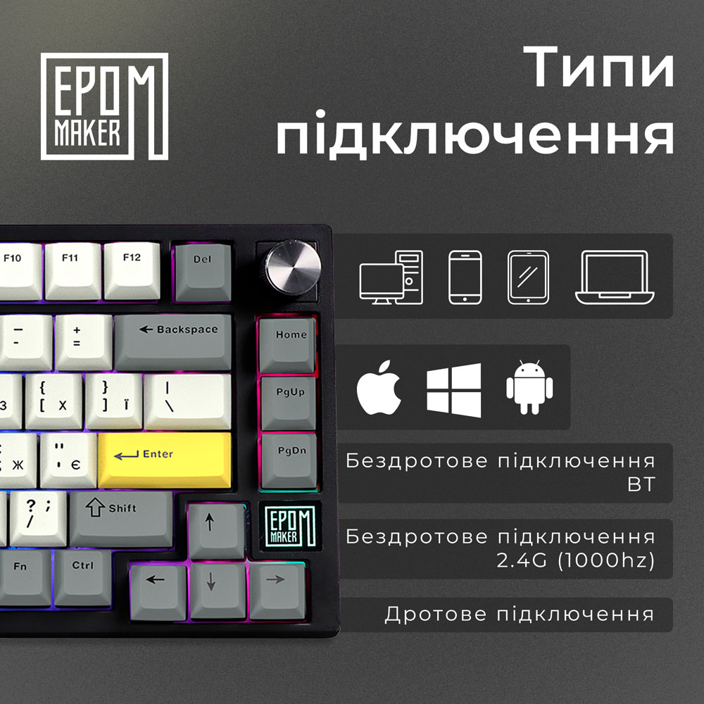 Замовити Клавіатура EPOMAKER TH80 SE Black (TH80-SE-B-F)