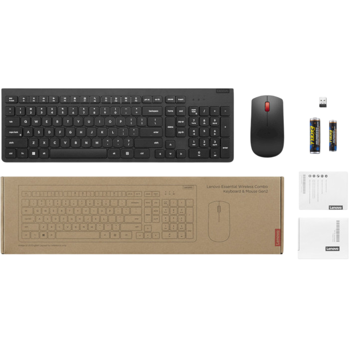 Комплект LENOVO Essential Wireless Combo Gen2 UA (4X31N50709) Комплектація клавіатура+миша