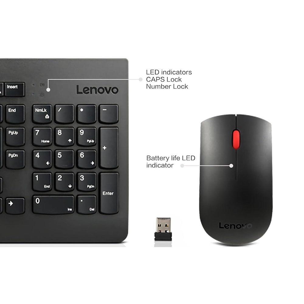 Комплект LENOVO 510 Wireless Combo Black UKR (GX31D64836) Подключение беспроводное