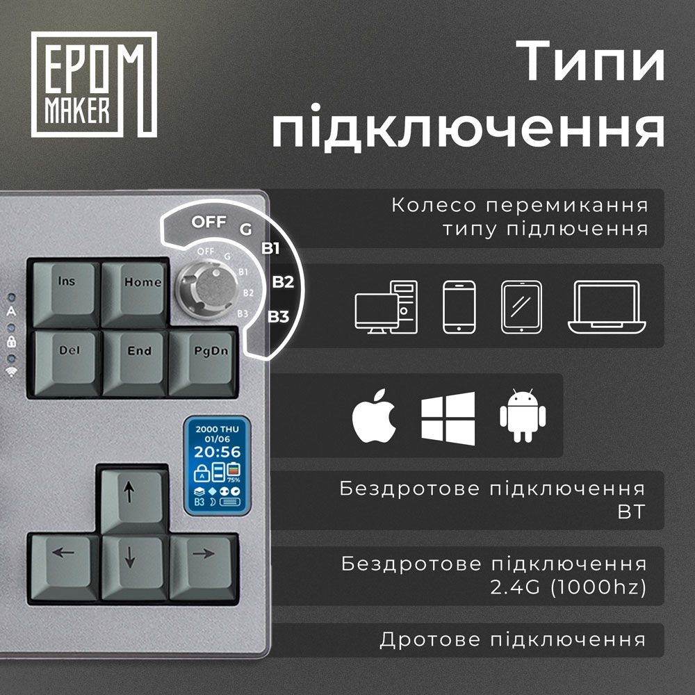 Замовити Клавіатура EPOMAKER Shadow-X Silver (SHX-B-F)