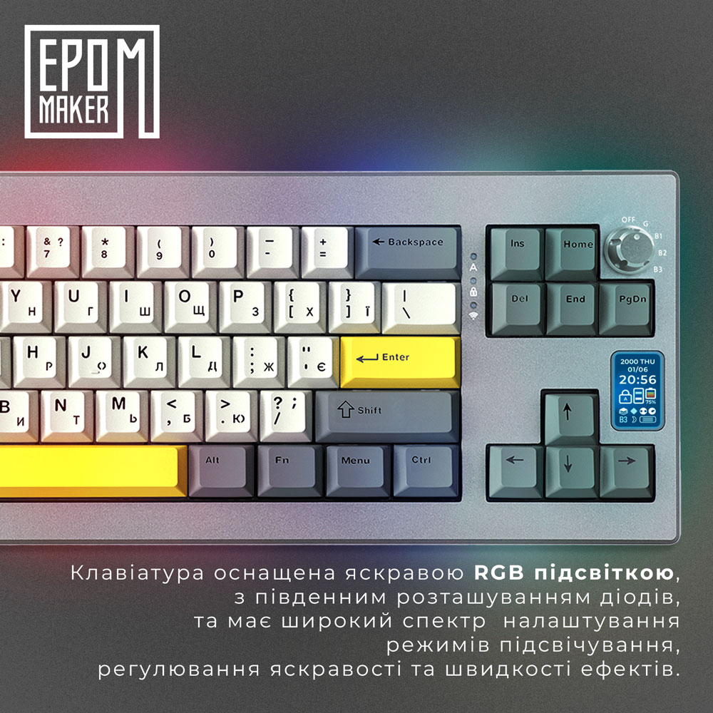 Клавіатура EPOMAKER Shadow-X Silver (SHX-B-F) Комплектація клавіатура