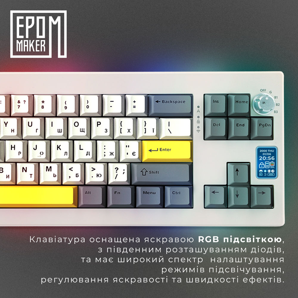 Клавиатура EPOMAKER Shadow-X White (SHX-W-WL) Комплектация клавиатура