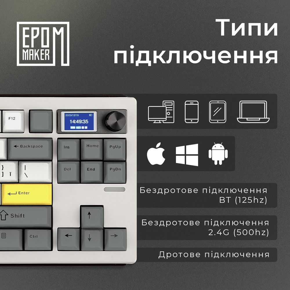 Заказать Клавиатура EPOMAKER Shadow-S TKL White (SHS-W-M)