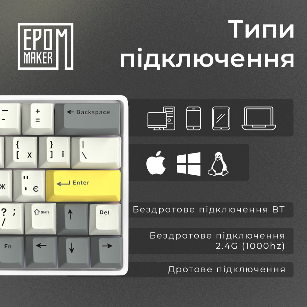 Замовити Клавіатура EPOMAKER EP64 White (EP64-W-M)