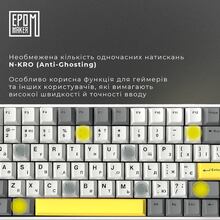 Клавіатура EPOMAKER EP84 Plus 75% Wisteria Linear Switch Hot-Swap RGB White UA (EP84-W-WL)