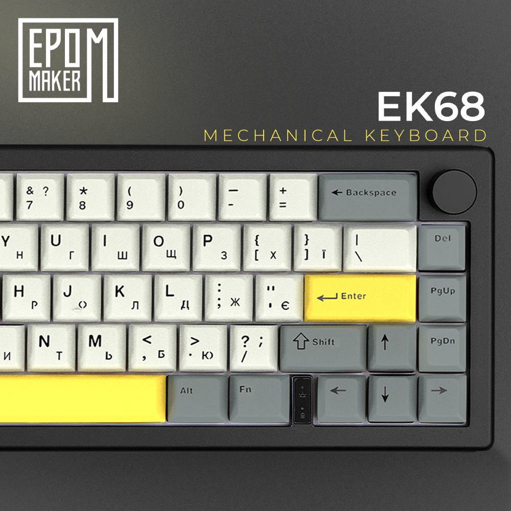 Клавиатура EPOMAKER EK68 65% Flamingo Switch Hot-Swap RGB Black UA (EK68-B-F) Класс игровая