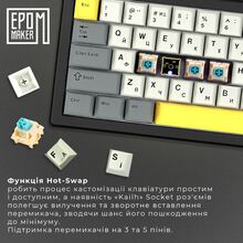 Клавіатура EPOMAKER EK68 65% Budgerigar V2 Switch Hot Swap RGB Black UA (EK68-B-BV2)