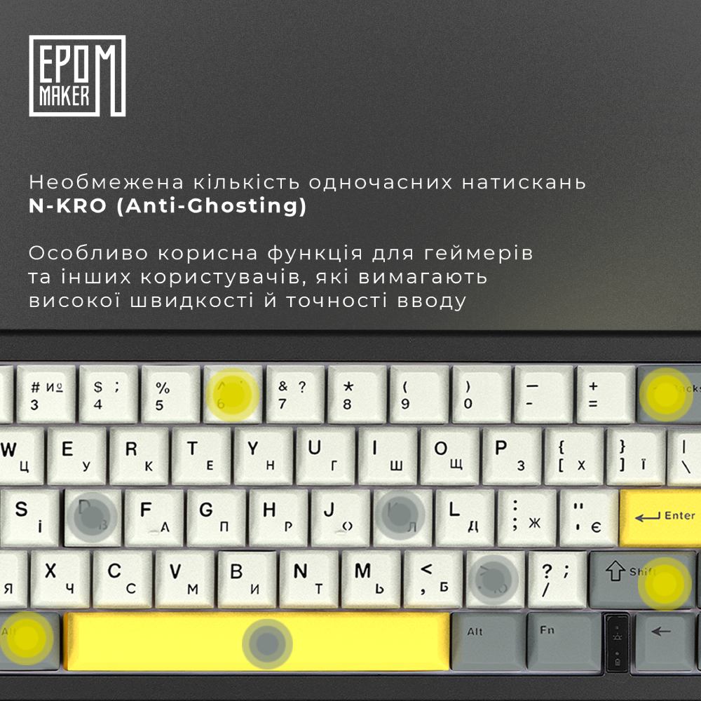 Клавиатура EPOMAKER EK68 65% Budgerigar V2 Switch Hot-Swap RGB Black UA (EK68-B-BV2) Конструкция механическая