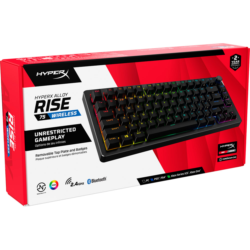 Фото 16 Клавіатура HYPERX Alloy Rise 75 PBT HX Red Wireless (91Y91AA#ABA)