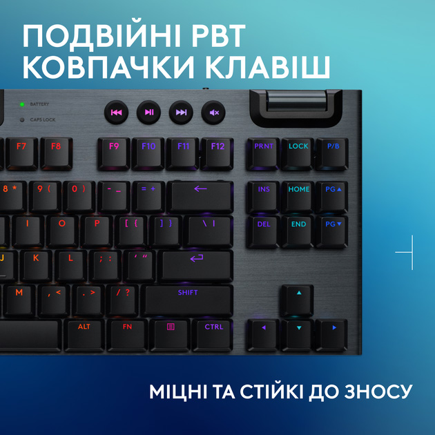 Фото Клавіатура LOGITECH G915 X Lightspeed TKL Wireless Gaming Black (L920-012721)