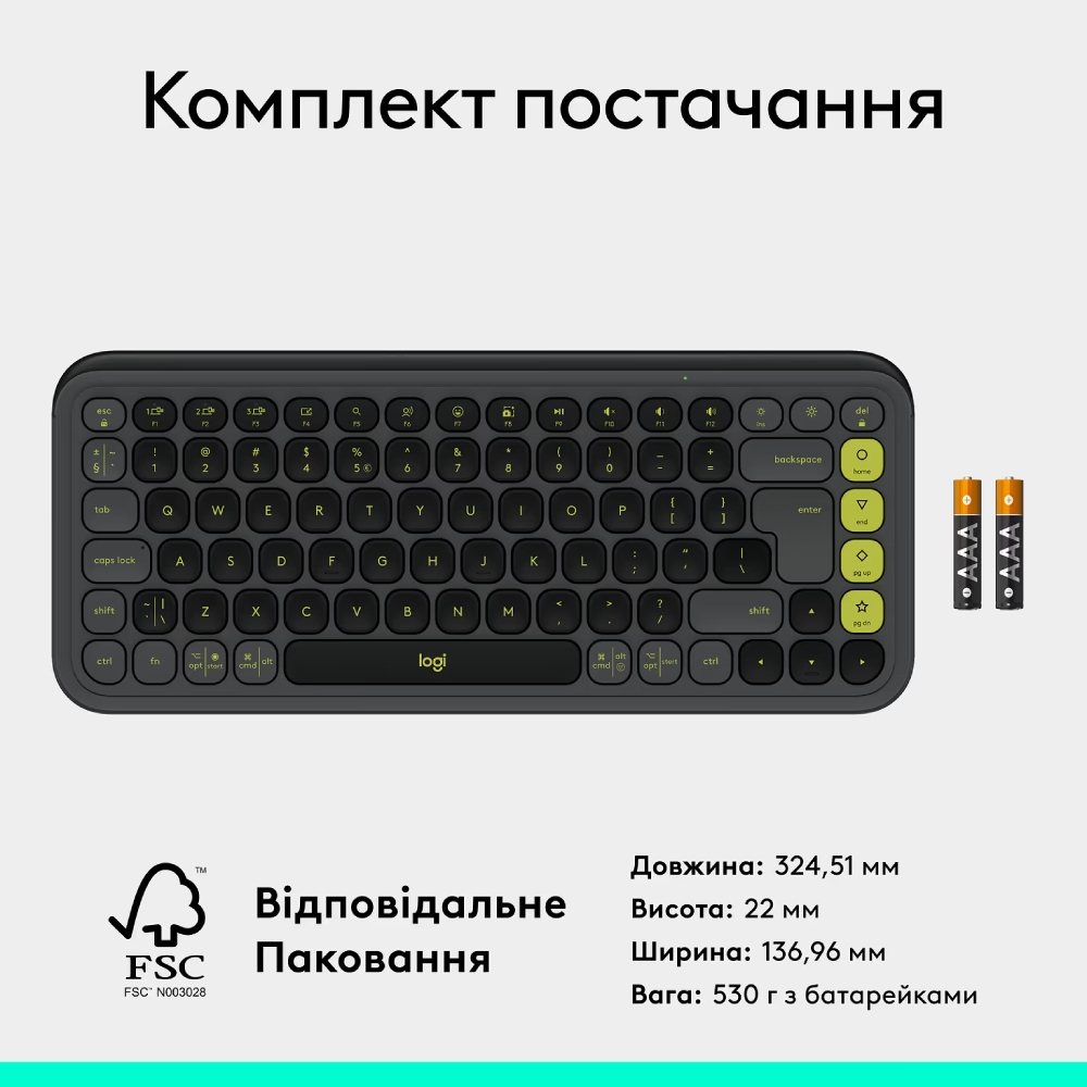 Изображение Клавиатура LOGITECH POP ICON KEYS Graphite (L920-013157)