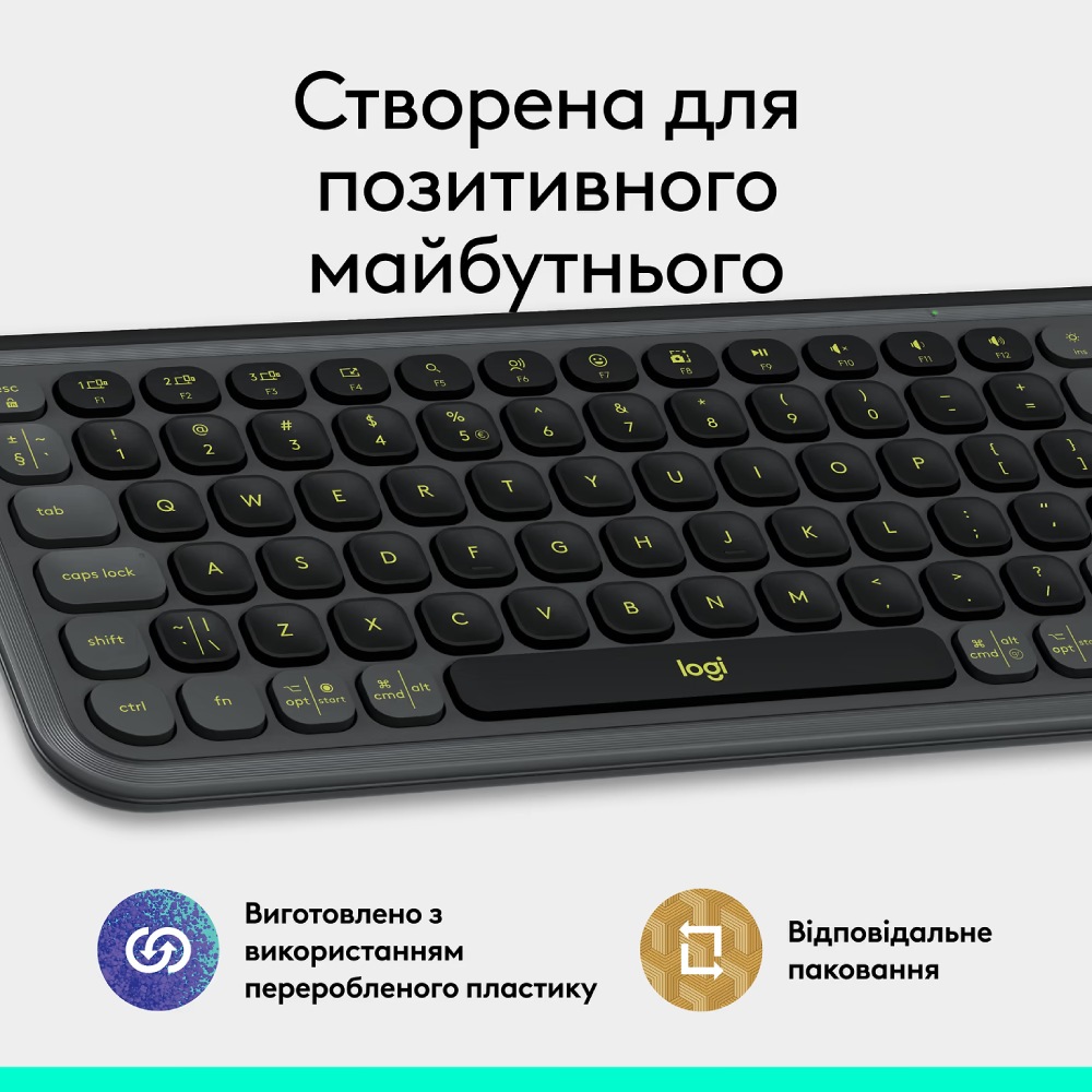 Внешний вид Клавиатура LOGITECH POP ICON KEYS Graphite (L920-013157)