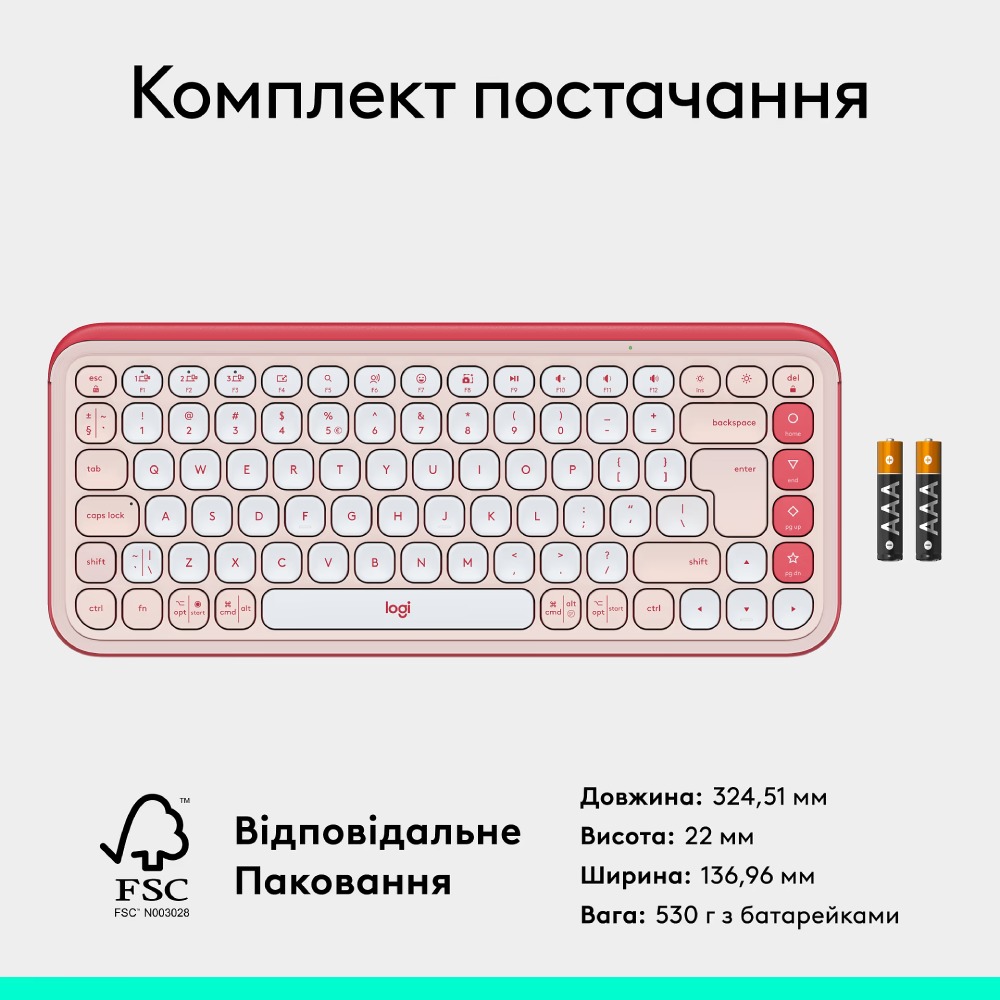 Изображение Клавиатура LOGITECH POP ICON KEYS Rose (L920-013073)