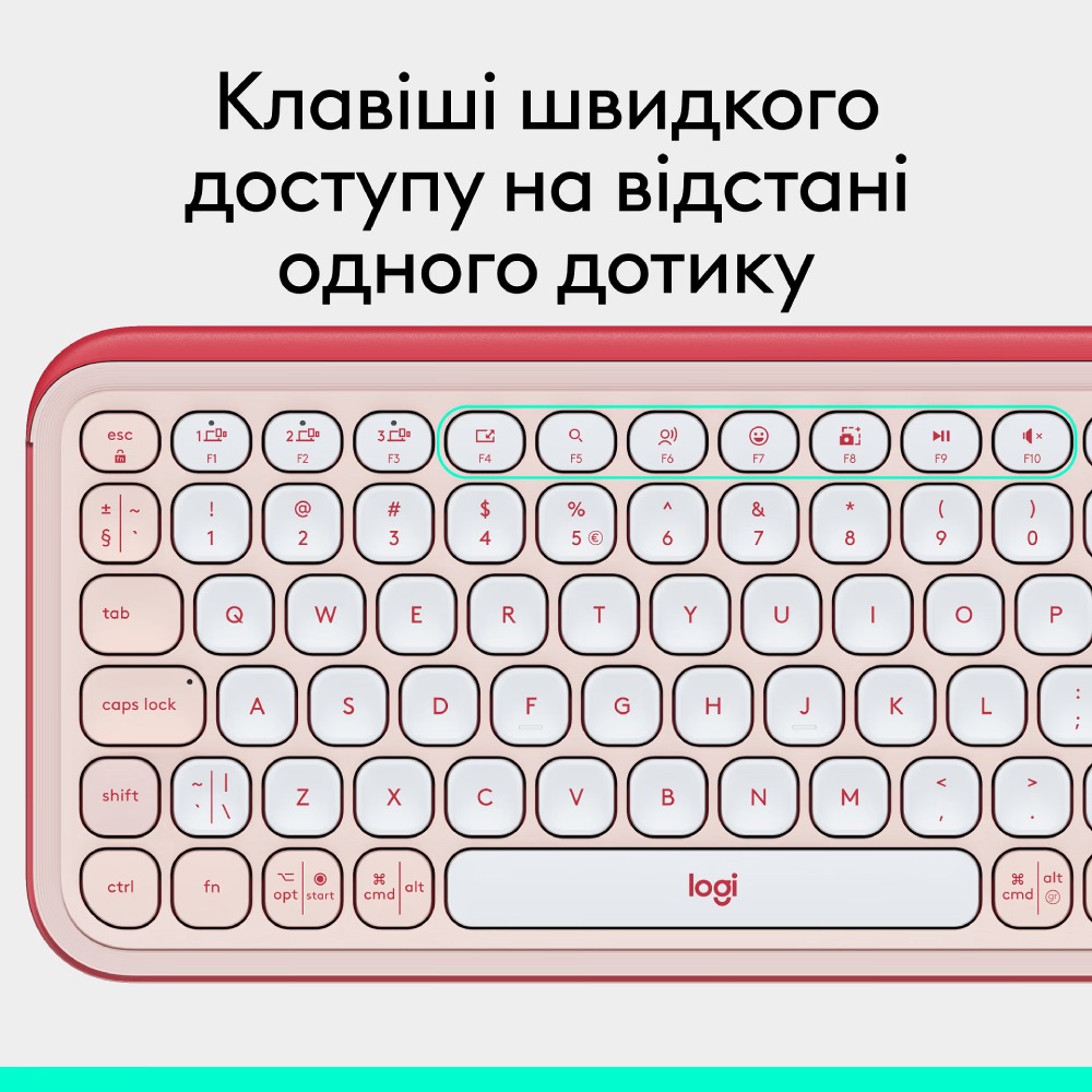 Фото Клавиатура LOGITECH POP ICON KEYS Rose (L920-013073)