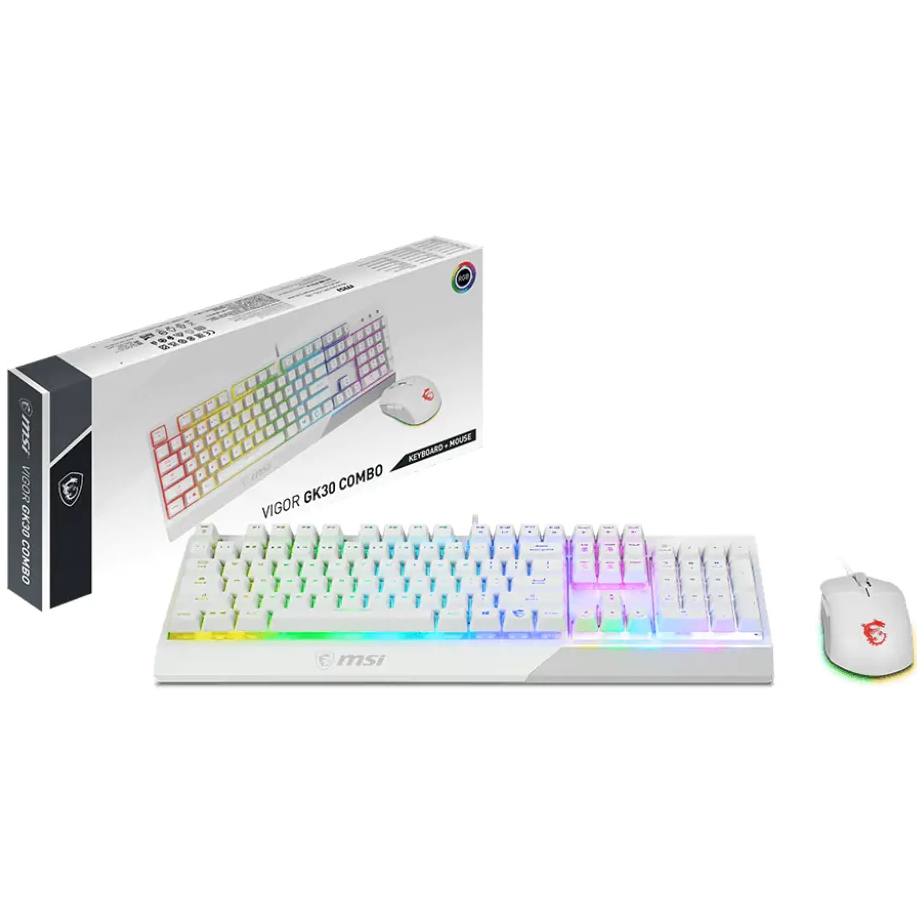 Комплект MSI Vigor GK30 COMBO White (S11-04UA302-CLA) Подключение проводное