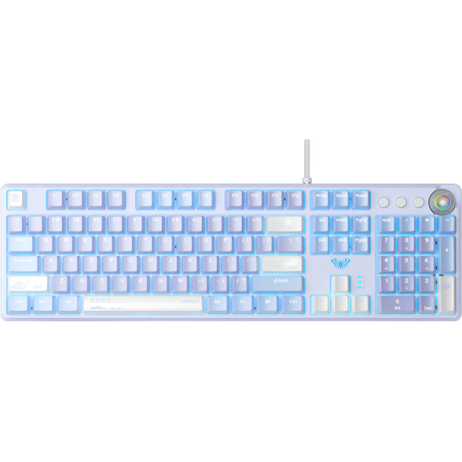 Клавиатура AULA F2088 PRO White/Violet (6948391234915)