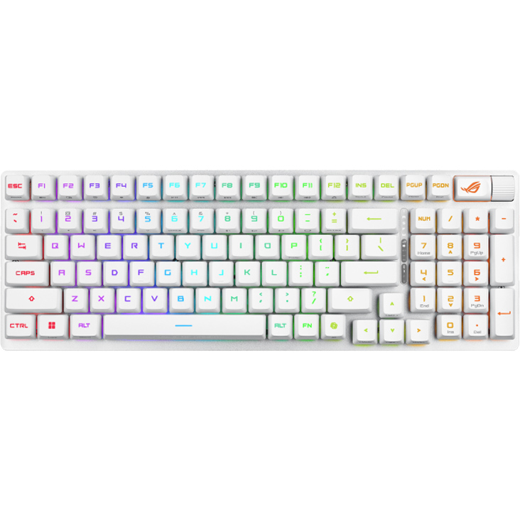 Зовнішній вигляд Клавіатура ASUS ROG Strix Scope II RX Optical White (90MP03S0-BKUA30)