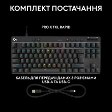 Клавіатура LOGITECH G PRO X TKL RAPID Black (920-013233)