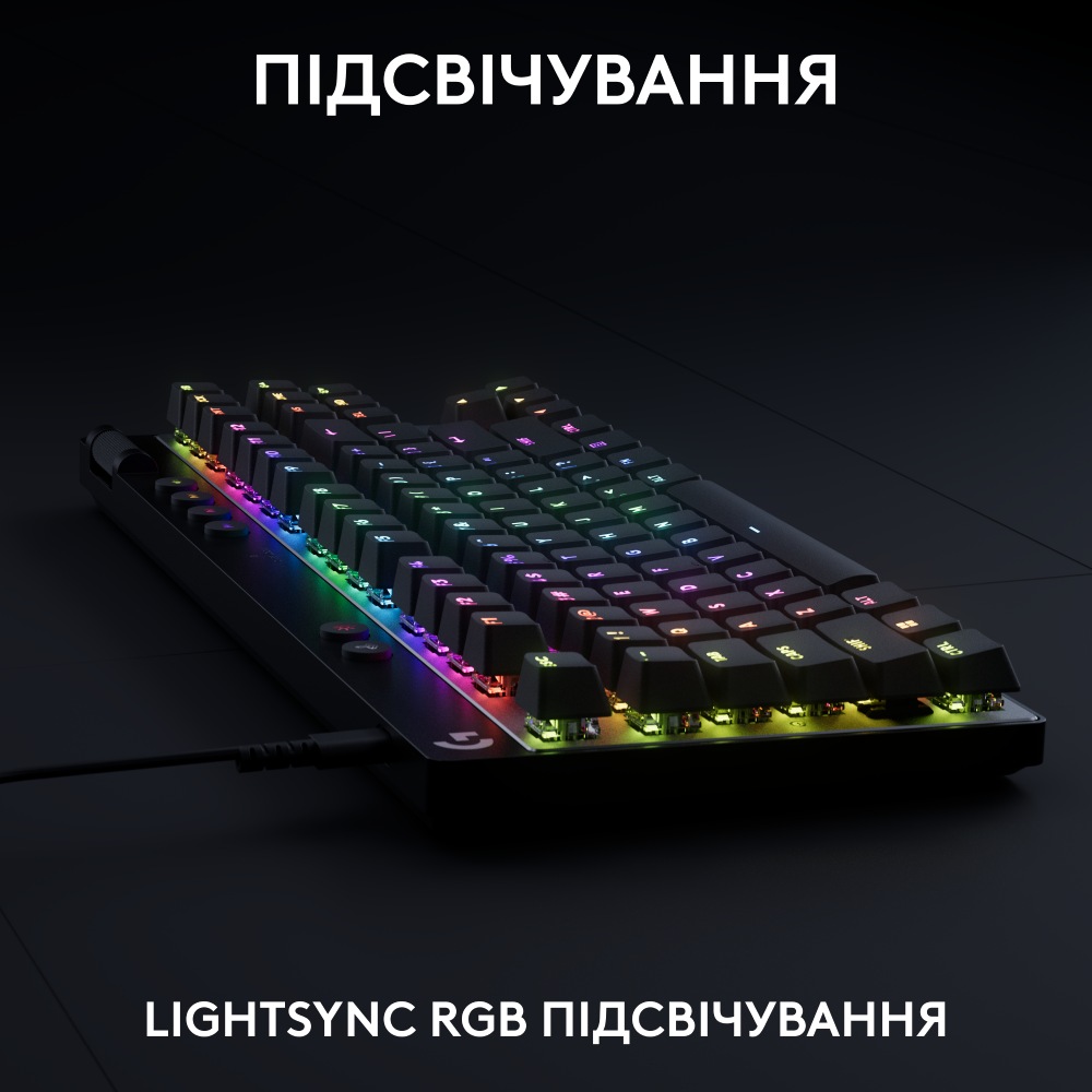 Зовнішній вигляд Клавіатура LOGITECH G PRO X TKL RAPID Black (920-013233)