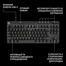 Клавіатура LOGITECH G PRO X TKL RAPID Black (920-013233)