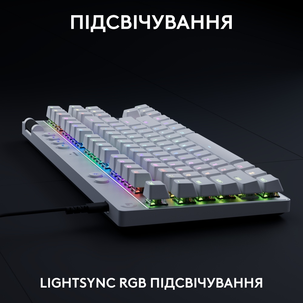 Зовнішній вигляд Клавіатура LOGITECH G PRO X TKL RAPID White (920-013242)