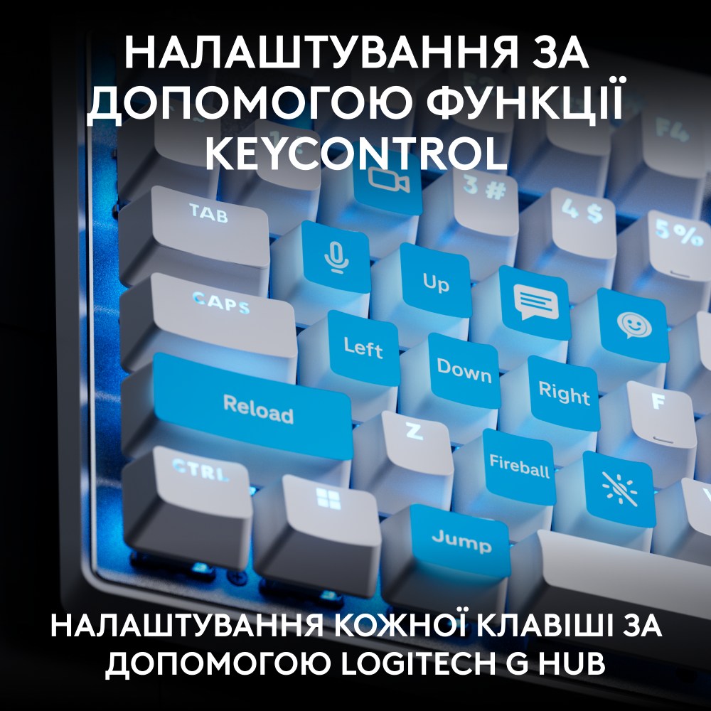 Клавіатура LOGITECH G PRO X TKL RAPID White (920-013242) Підключення бездротове