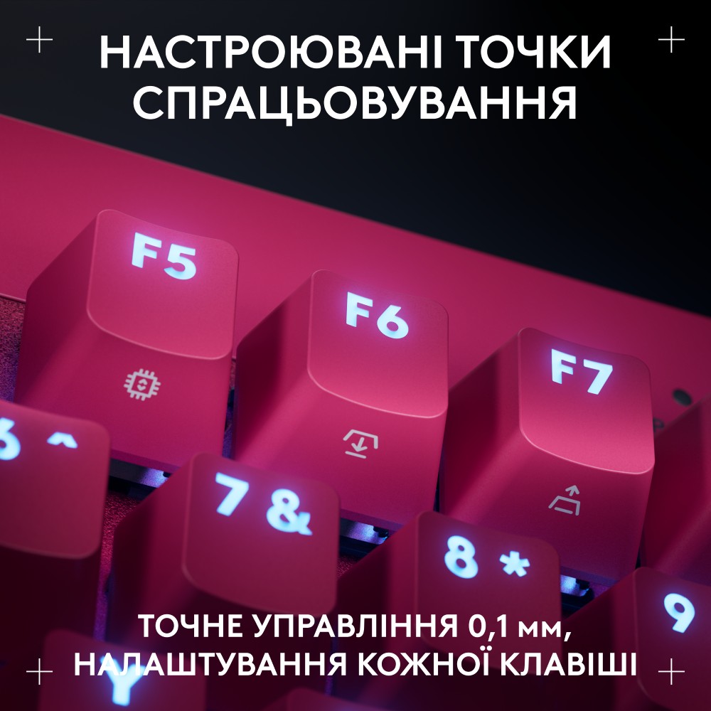 Клавіатура LOGITECH G PRO X TKL RAPID MAGENTA (920-013253) Конструкція магнітна