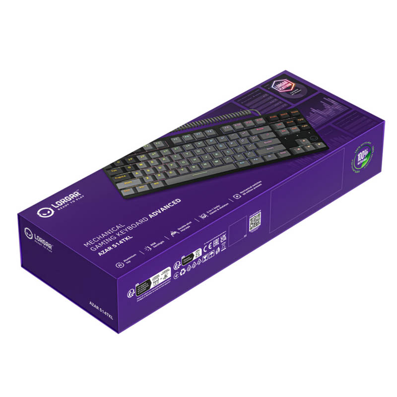 Клавіатура LORGAR Azar 514TKL Linear Dream Switch Black (LRG-GK514TKL-BK-UA) Фото 18 Клавіатура LORGAR Azar 514TKL Linear Dream Switch Black (LRG-GK514TKL-BK-UA)