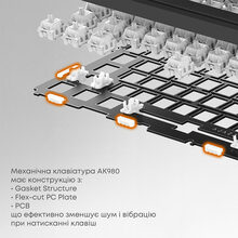 Клавіатура AJAZZ AK980 Clear Sky Switch Purple (AK980-CS-PWB)