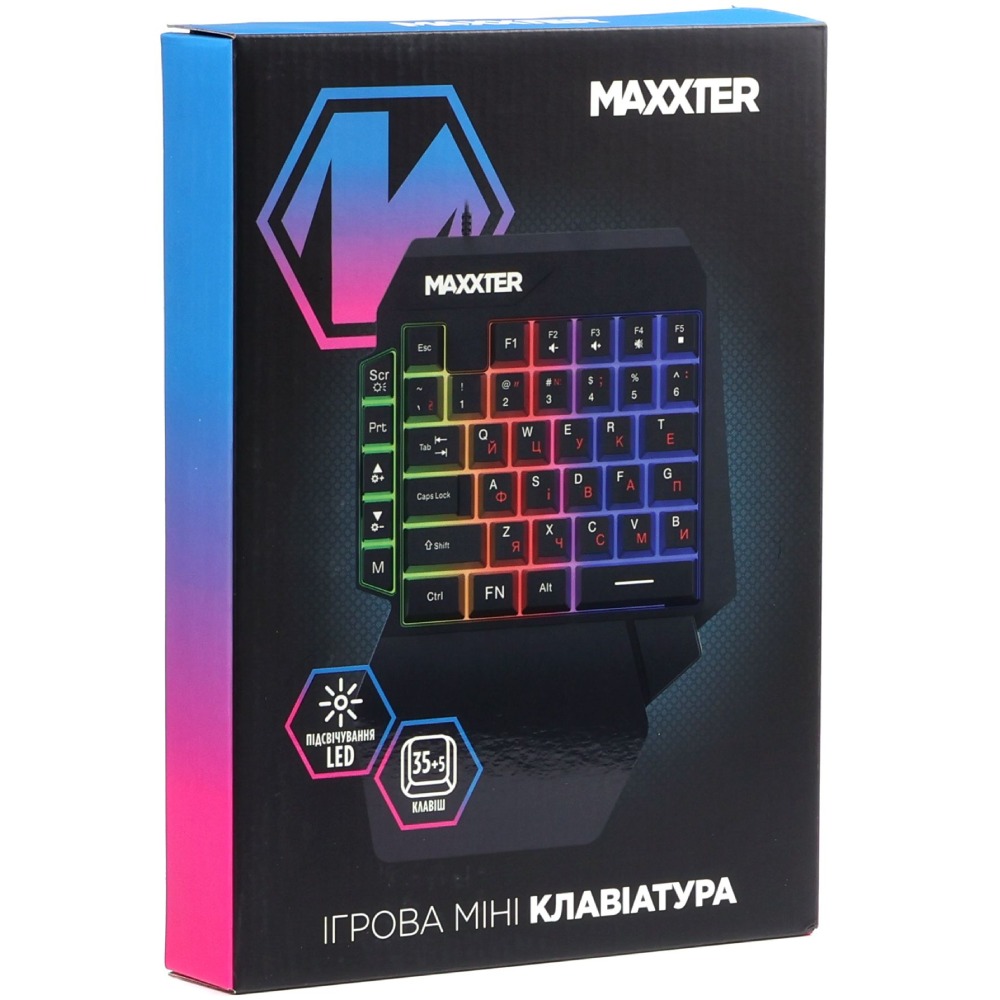 Клавиатура MAXXTER KBG-OH-01B-UA Конструкция мембранная