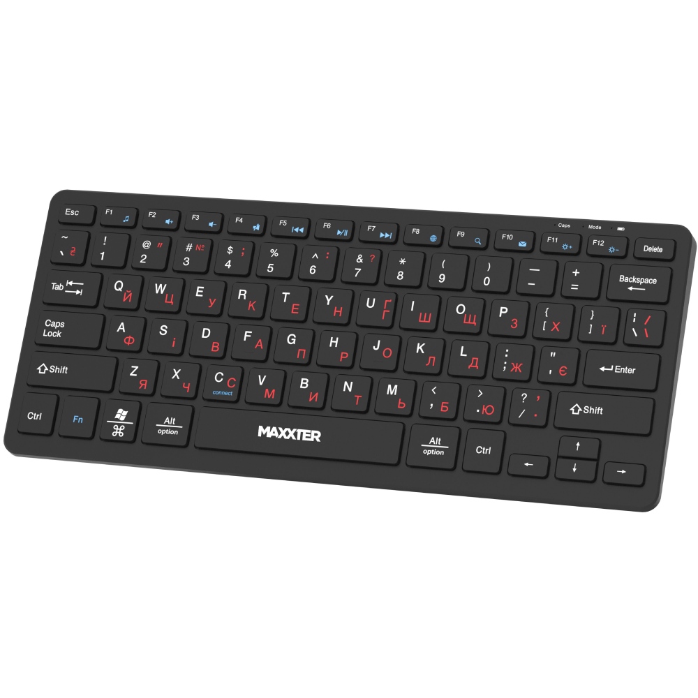 Клавіатура MAXXTER KBW-C01B-UA Додатково USB-кабель Type-C (у комплекті); 78 клавіш; ОС: Windows 10/11 та нижче, Mac OS; час роботи: до 70 годин; час заряджання: 2 години