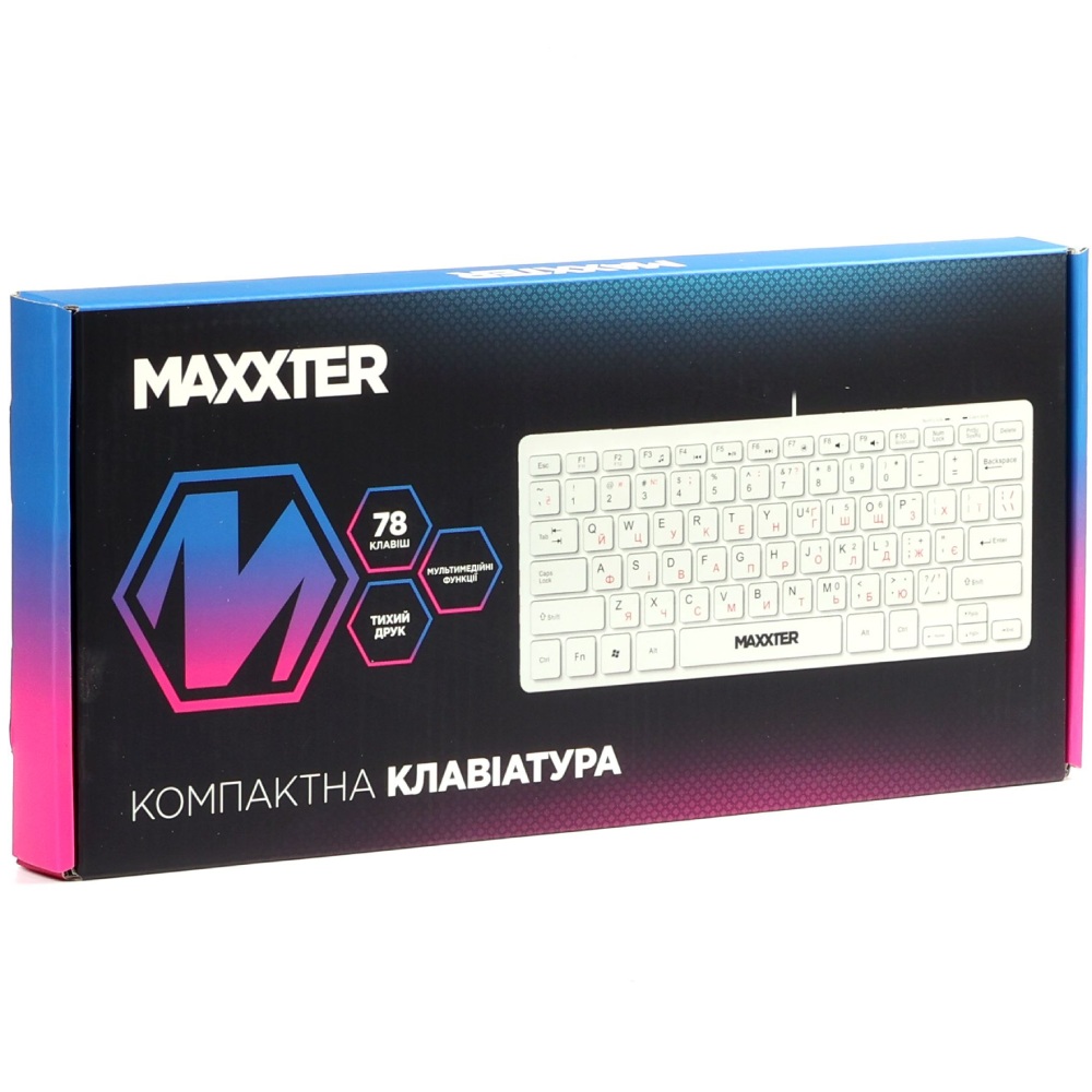 Клавиатура MAXXTER KBM-C01W-UA Конструкция мембранная