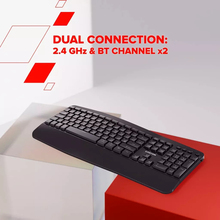 Клавиатура CANYON HKB-W6 Ergonomic Dual Mode Wireless EN/UA Black (CNS-HKBW6)