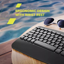 Клавиатура CANYON HKB-W6 Ergonomic Dual Mode Wireless EN/UA Black (CNS-HKBW6)