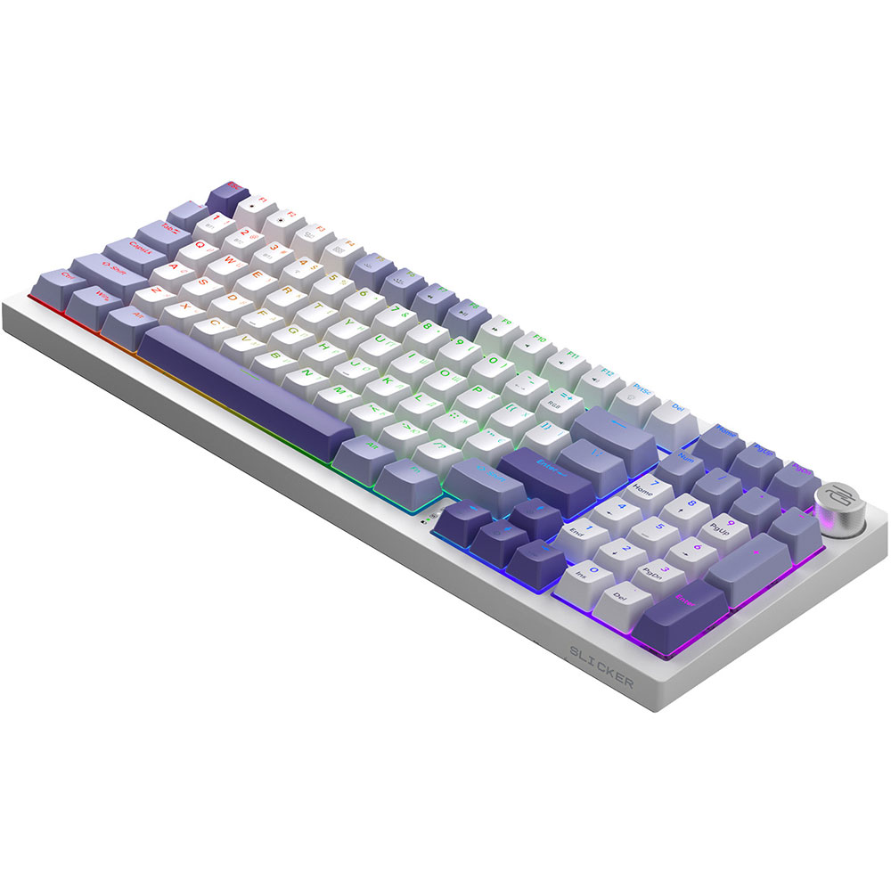 Клавиатура PROOVE Gaming Slicker Ukraine Layout White (WKSL00022402) Дополнительно автономность с подсветкой до 25 часов, без - до 200 часов, полная зарядка 2 часа