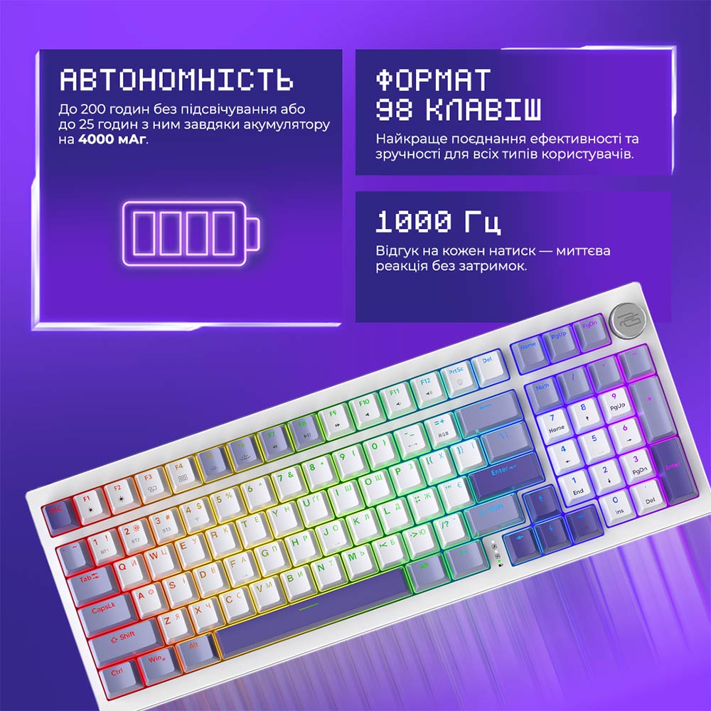 Изображение Клавиатура PROOVE Gaming Slicker Ukraine Layout White (WKSL00022402)