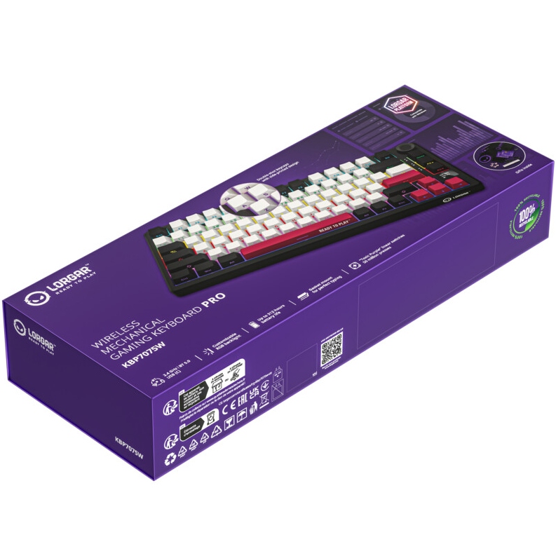 В Україні Клавіатура LORGAR KBP7075W Wireless Gaming Mechanical Pro Black-Red (LRG-KBP7075W-BK-US)