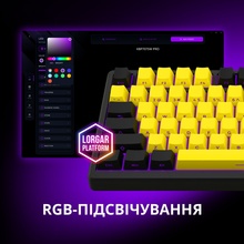 Клавіатура LORGAR KBP7075W Wireless Gaming Mechanical Pro Black-Yellow (LRG-KBP7075W-YL-US)