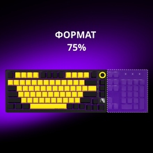Клавіатура LORGAR KBP7075W Wireless Gaming Mechanical Pro Black-Yellow (LRG-KBP7075W-YL-US)
