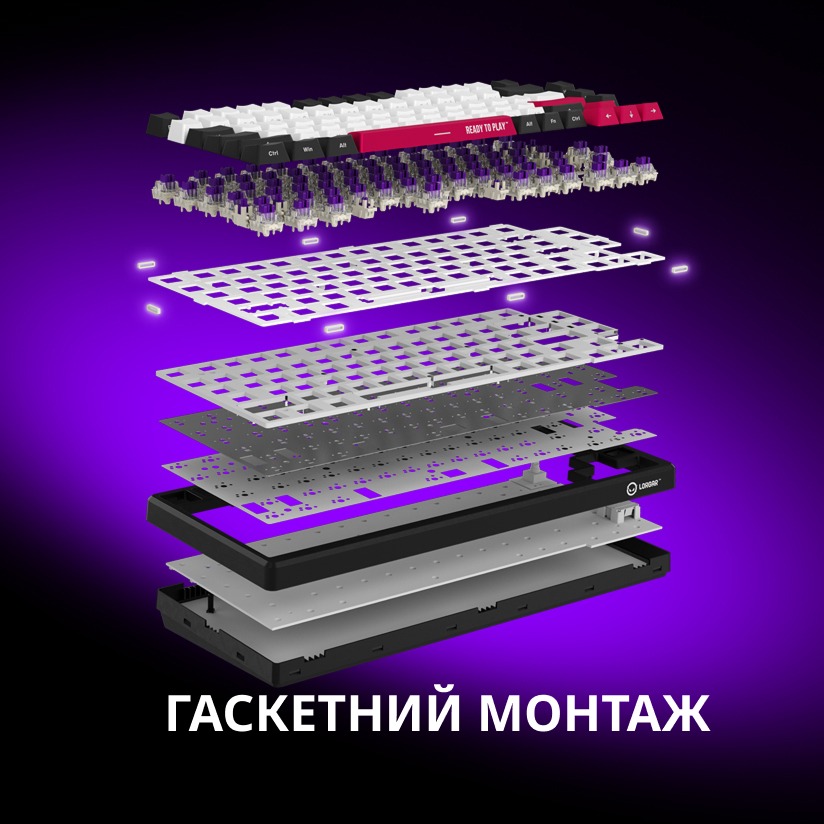 Фото 19 Клавіатура LORGAR KBP7075W Wireless Gaming Mechanical Pro White (LRG-KBP7075W-WH-US)