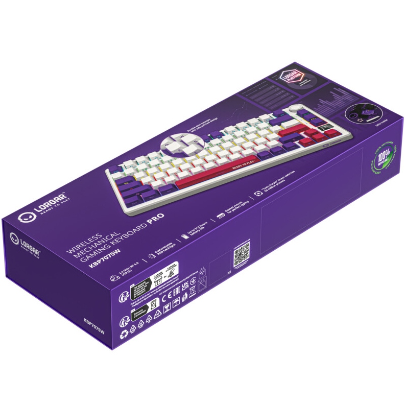 В інтернет магазині Клавіатура LORGAR KBP7075W Wireless Gaming Mechanical Pro White (LRG-KBP7075W-WH-US)