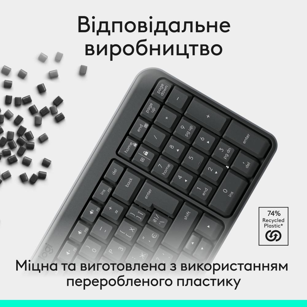 Внешний вид Клавиатура LOGITECH K250 Wireless GRAPHITE UKR (920-013822)