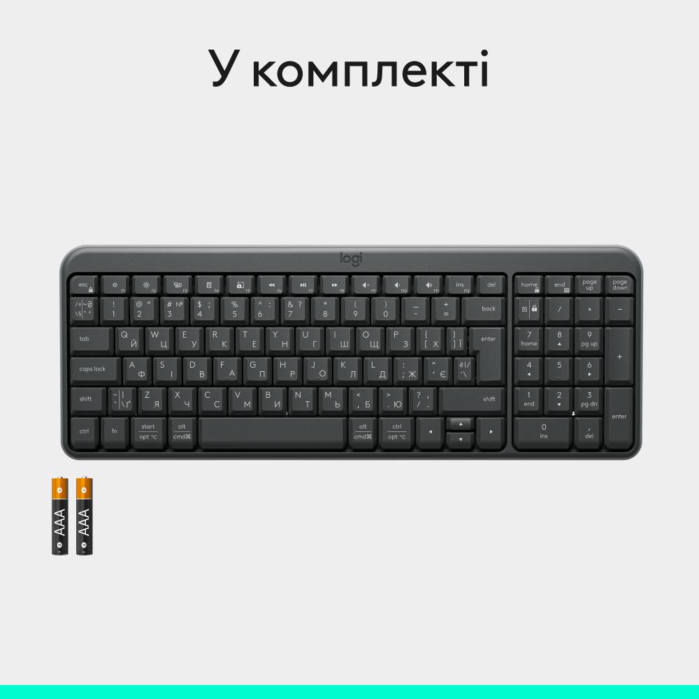 Заказать Клавиатура LOGITECH K250 Wireless GRAPHITE UKR (920-013822)