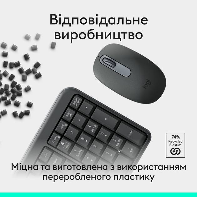 Фото Комплект LOGITECH MK250 Wireless Combo GRAPHITE UKR (920-013823)