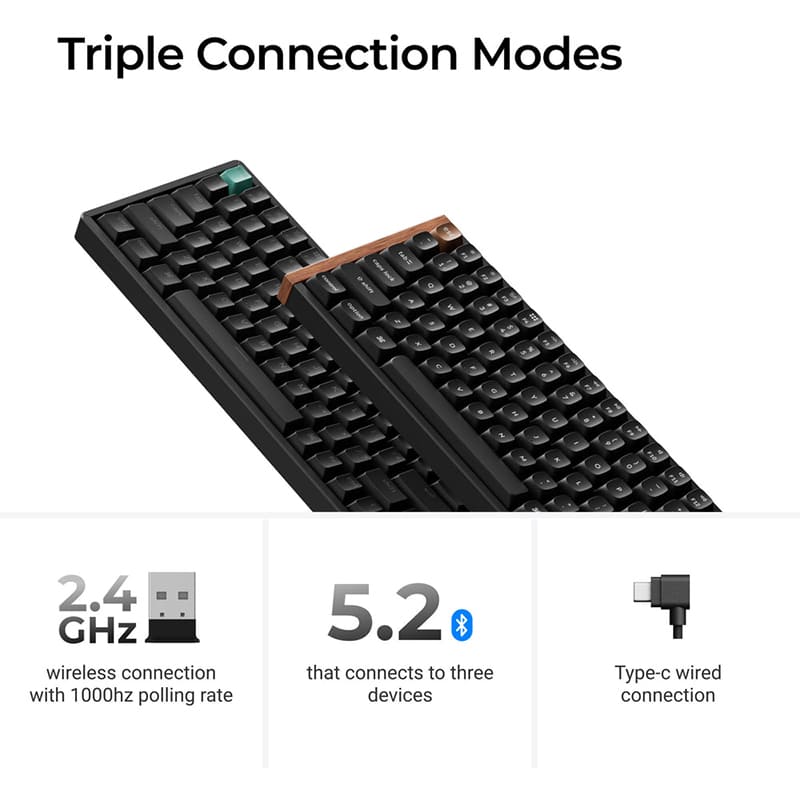Клавіатура KEYCHRON K2HE Gateron Double-Rail Magnetic Nebula QMK RGB Black (K2H-F1-UA) Комплектація клавіатура