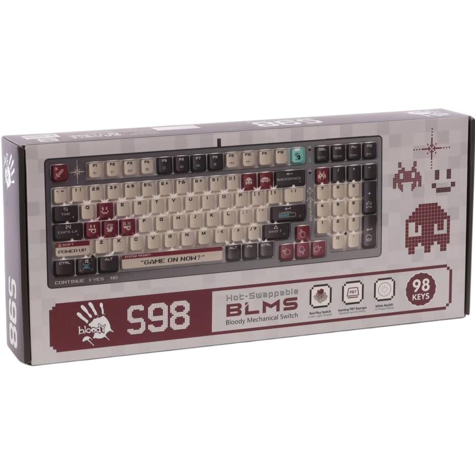 Клавіатура BLOODY S98 Pixels Red Конструкція механічна